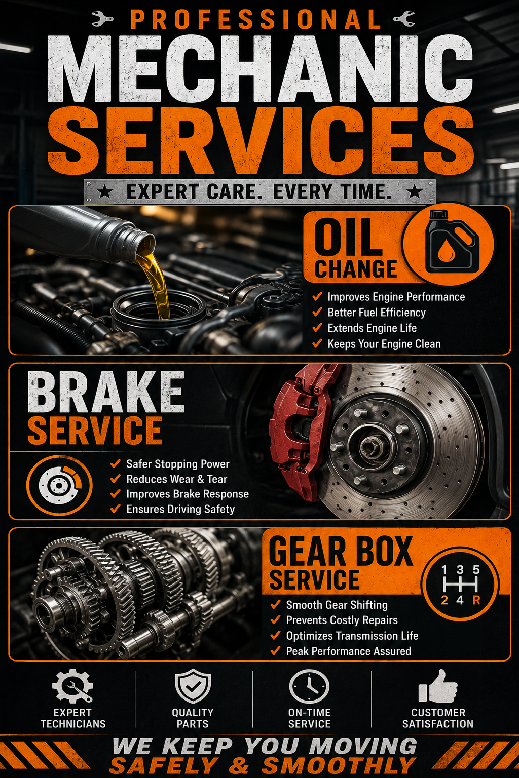 Mechanic services promotional flyer
